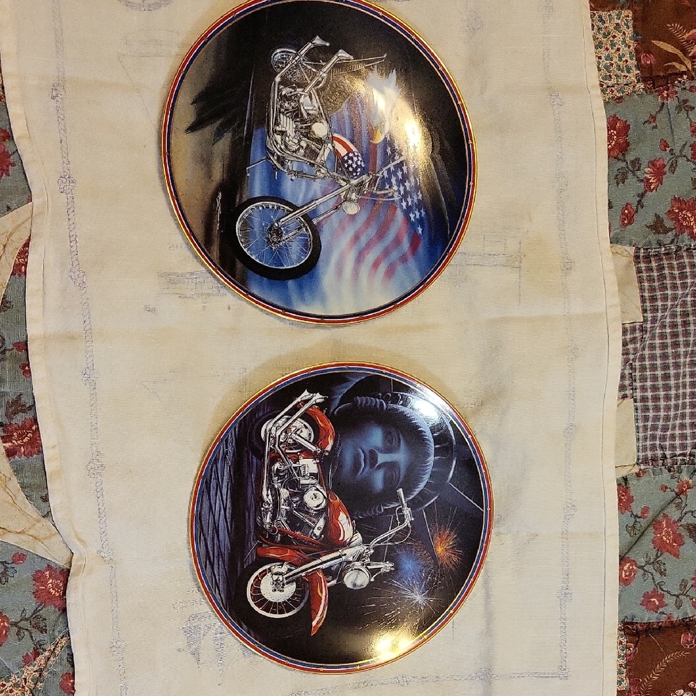 Easyriders Motorcycle Themed Decorative Plates